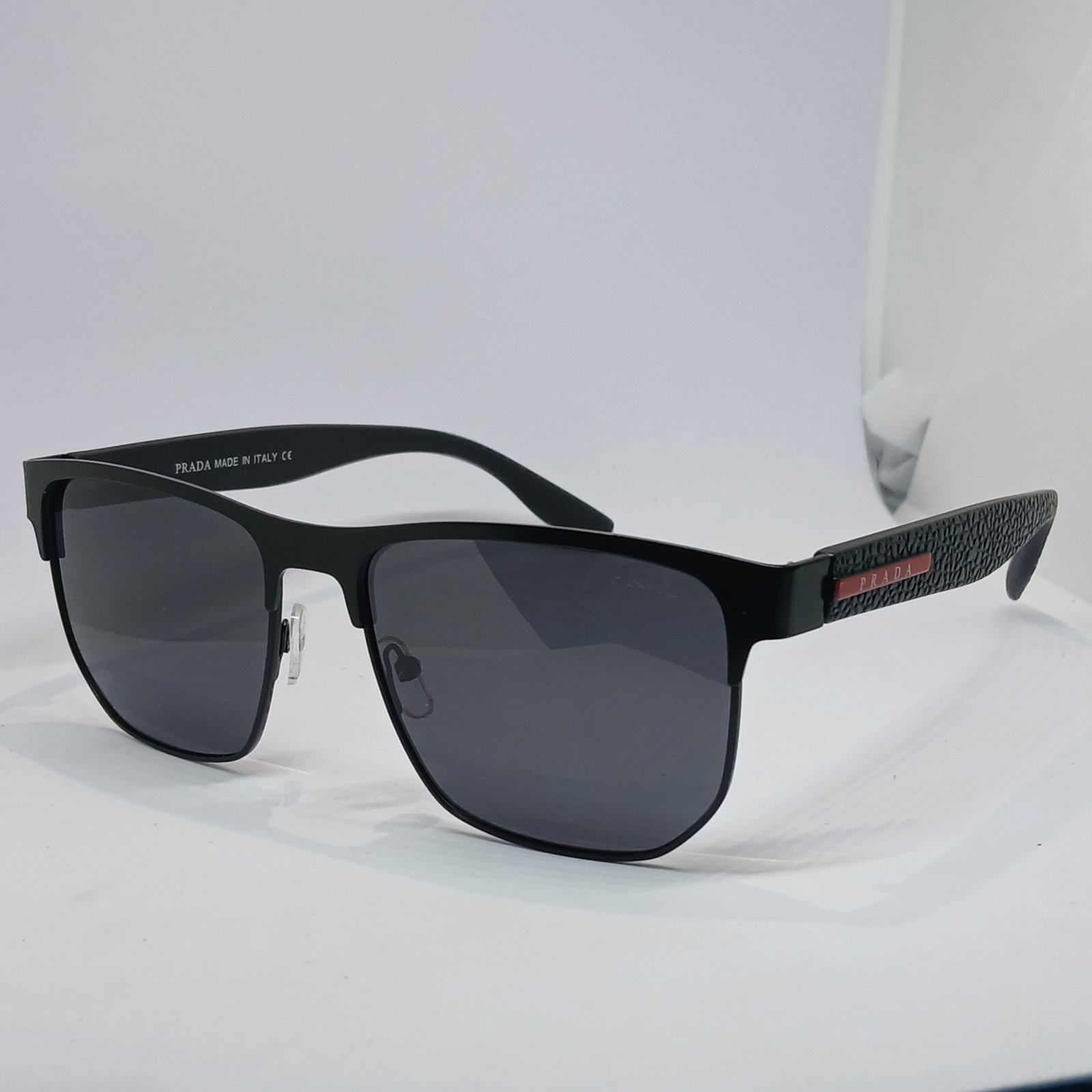  PRADA Black Square Metal Men's Wear Polaroid 